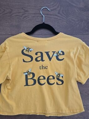 french pastry Mustard Yellow Tee with Bee Graphic